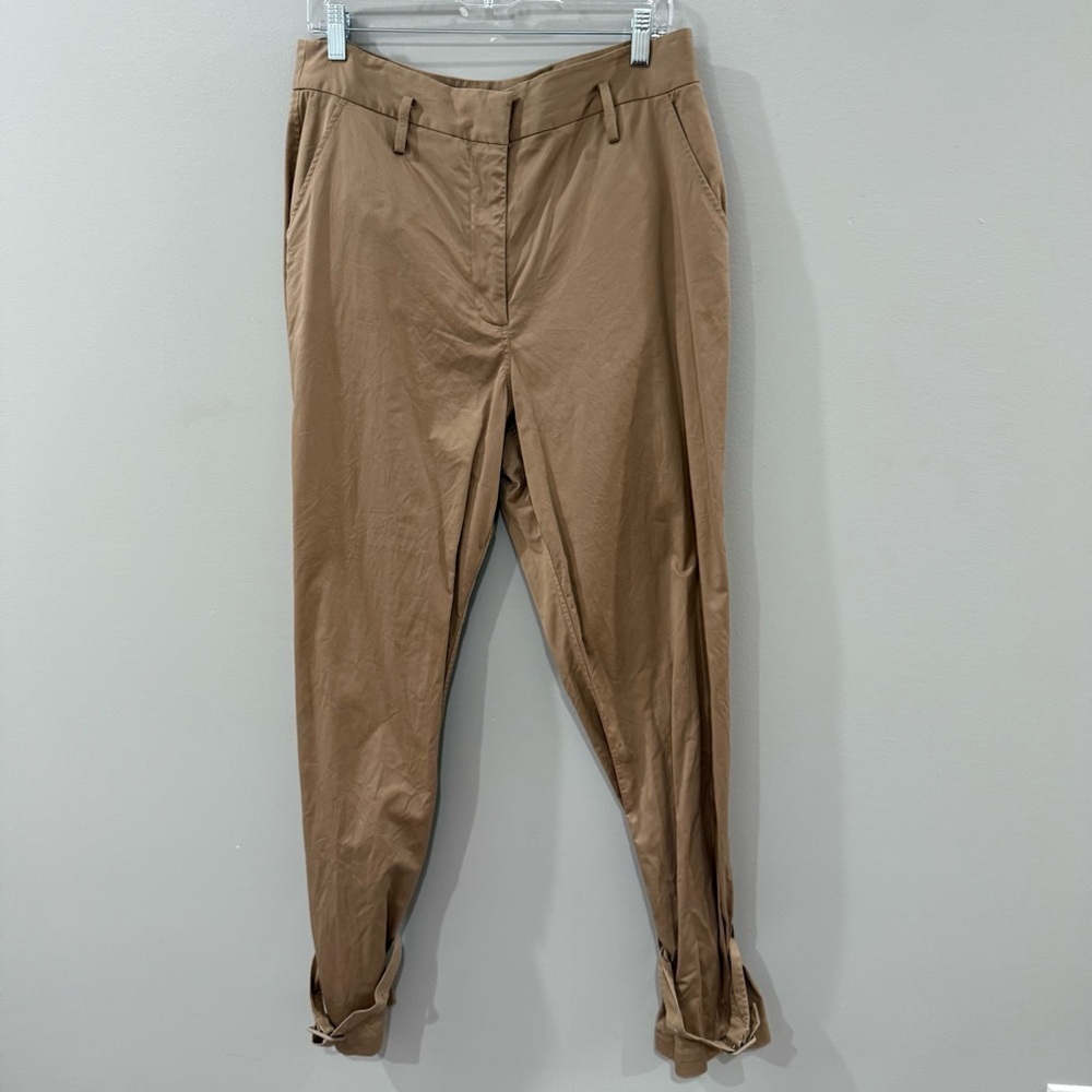 Frame Pants Cinched Trouser Front Tie in Dark Sand - Picture 3 of 7